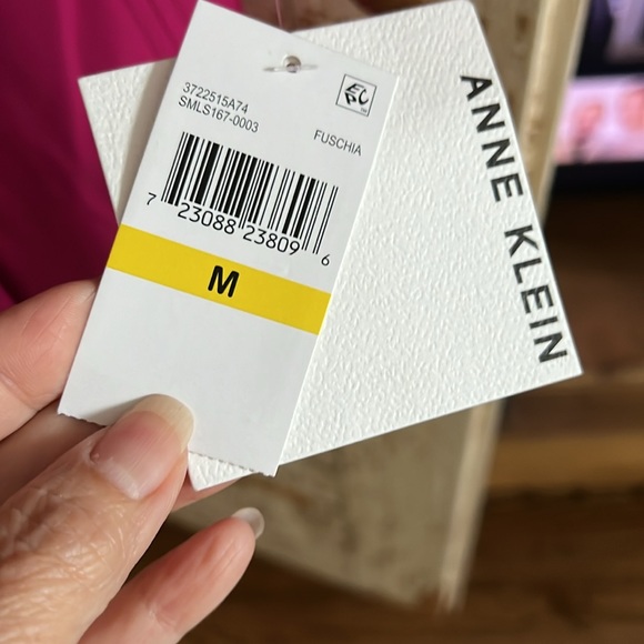 Anne Klein fuchsia  raincoat double breasted Medium - Picture 4 of 5